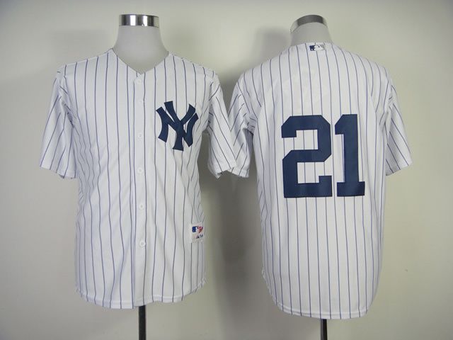 Men New York Yankees #21 No name White MLB Jerseys->new york yankees->MLB Jersey